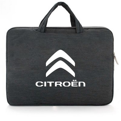 Nylon Laptop Bag with Handle & Multi-Zipper Pockets with One-Color Print (13" x 9.25" x 0.8")