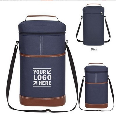 Elegant Dual-Bottle Insulated Wine Tote