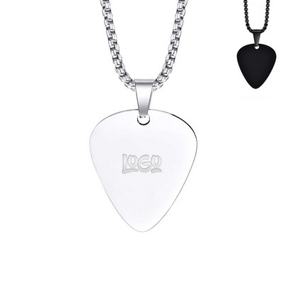 Stainless Steel Guitar Pick Heart Necklace