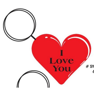 Heart Key Chain w/Clear Mirrored Back (6 Square Inch)