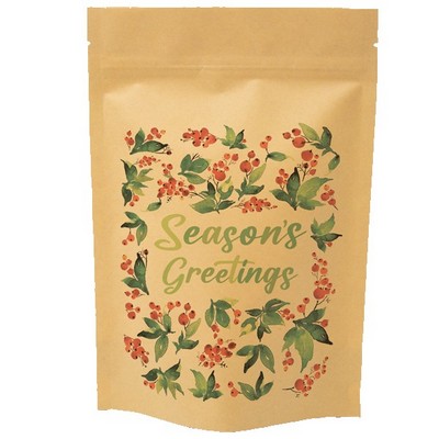 Holly Predesigned Kraft Barrier Pouch (6"W x 9"H x 3"D)