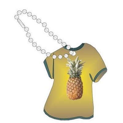 Pineapple Promotional T Shirt Key Chain w/ Black Back (4 Square Inch)
