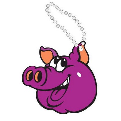 Pig Promotional Line Key Chain w/Black Back (3 Square Inch)