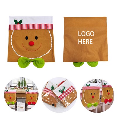 Christmas Gingerbread Chair Cover for Home Kitchen Party Dining Holiday Decor