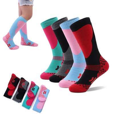 Custom children's Winter Outdoors Sport Socks Thermal Knee-high Warm Cotton Socks