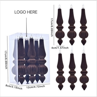 Cone Velvet Flocked Christmas Hanging Ornament