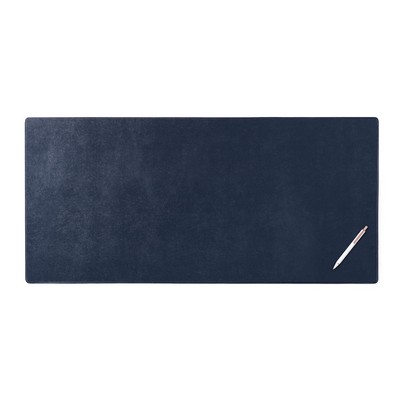 Navy Blue Bonded Leather 36" x 17" No Core Rollable Desk Mat/Pad