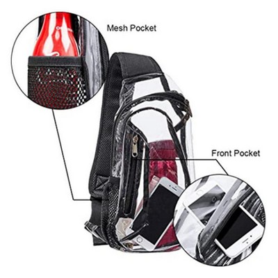 PVC Transparent Crossbody Outdoor Fitness Sports Bag