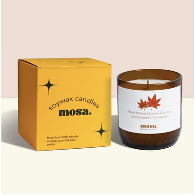Maple Walnut Scented Soy Candle – 8oz Recycled Glass Promotional Candle