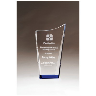 Sapphire Edge Crystal Award, 9 5/8" H