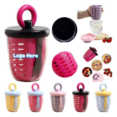 22 Oz. Portable Fruit Salad Cup With Fork