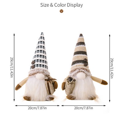 Light Up Coffee Gnome Faceless Doll Figurine Glowing Elf Rudolph Plush Home Decor