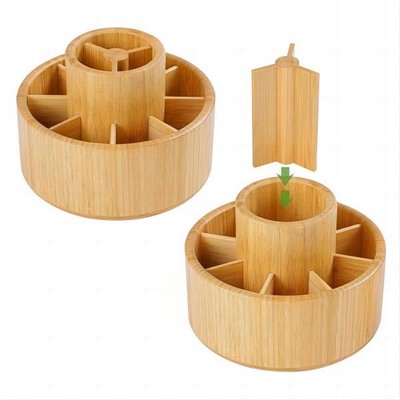 Wooden rotating storage box