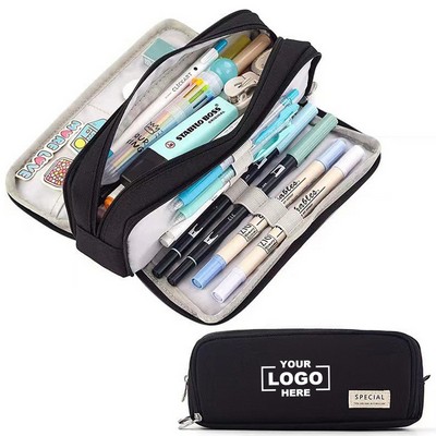 Large Multifunctional Pencil Case, Zippered Organizer