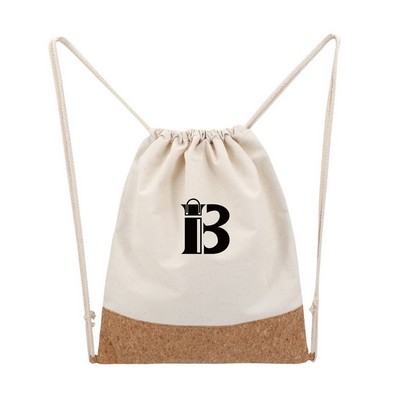 Portable Cork Drawstring Backpack
