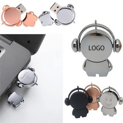 Music doll metal U disk personalized engraving U disk exquisite and cute real capacity U disk creati
