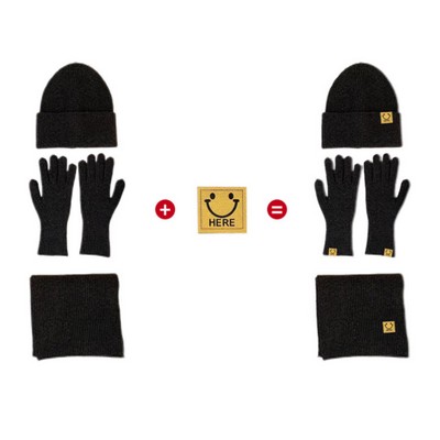 Winter Knit Beanie/Scraf/Gloves Set