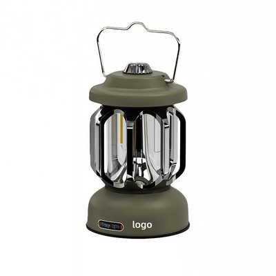 Retro Style COB Camping Lantern with USB Type-C Fast Charge and Dimmable Light