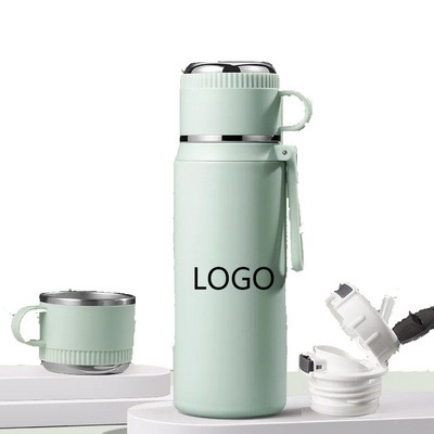 18.6Oz One-Lid Double Drinking Stainless Steel Insulated Cup