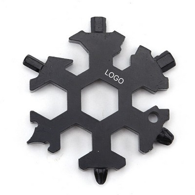 Multifunctional Stainless Steel Snowflake Wrench EDC Keychain Tool Card