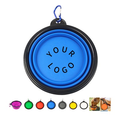 12 oz Collapsible Silicone Pet Bowl w/Carabiner