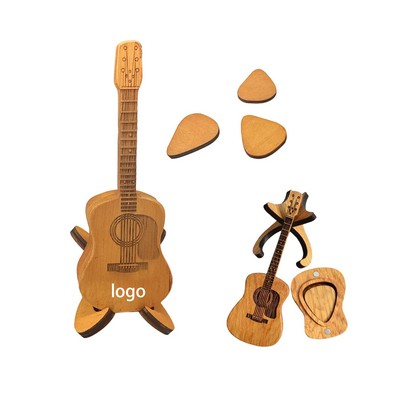 Wooden Acoustic Guitar Pick Box