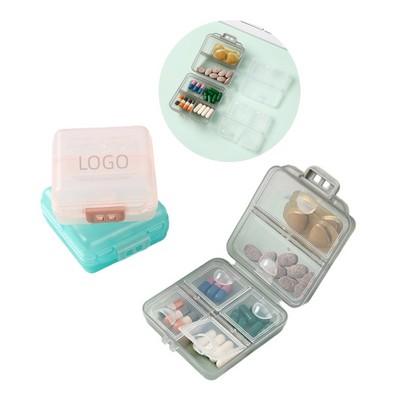 Portable 6-Compartment Double-Layer Mini Pill Box