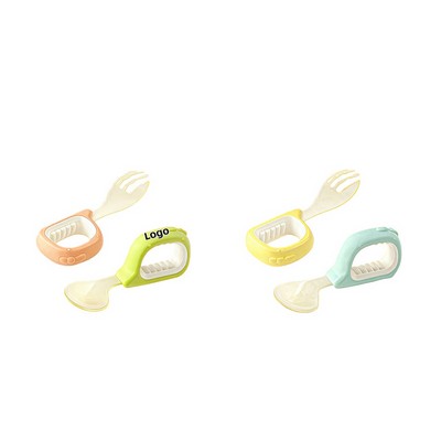 Silicone PPSU Baby Self Feeding Spoon and Fork Set