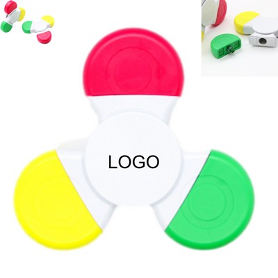 Spinning Fidget Highlighter 3-Color Promotional Pen