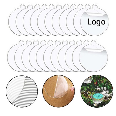 Acrylic Christmas Clear Round Tag Craft Hanging Ornaments
