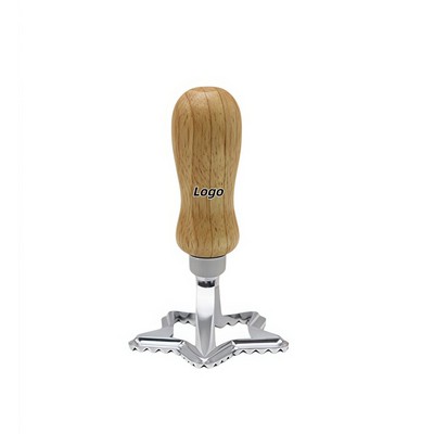 Zinc Alloy Cookie Cutter Set with Wooden Handle Rolling Wheel