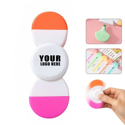 2 Color Fidget Spinner Highlighter Pen
