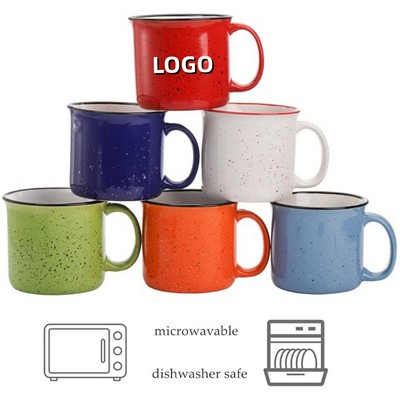 15oz Colorful Enamel-like Speckled Glaze Ceramic Mug