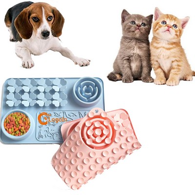 4" 1 Slow Feeder Bowl Silicone Lick Mat with Suction Cups Puzzle Toys