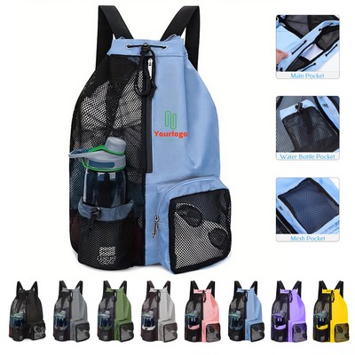 Swim Mesh Drawstring Backpack