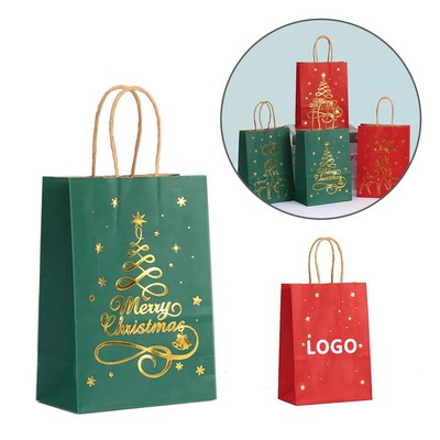 Custom Foil Kraft Christmas Gift Bags