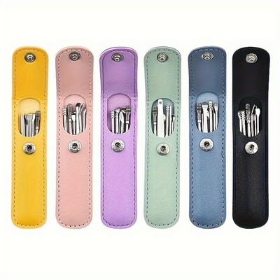 6 Piece Stainless Steel Earwax Removal Tool Set w/ Pu Leather Storage Pouch