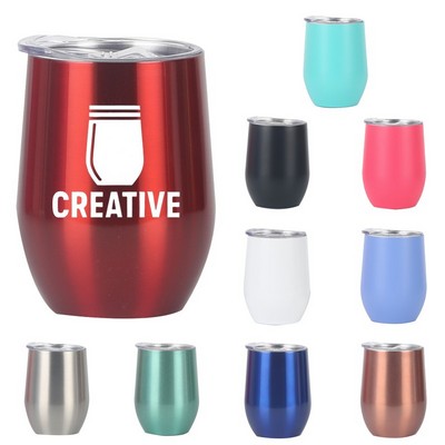 12oz. Stemless Flute Wine Glasses with Lids