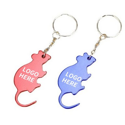 Aluminum Mouse Bottle Opener Keyring