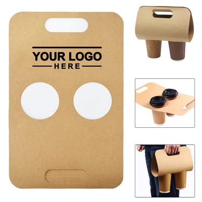 Kraft Paper Dual Cup Coffee Carrier