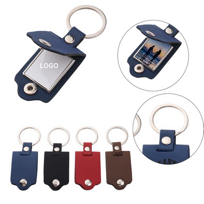 Present Leather Photo Keychain
