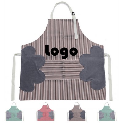 Oil-Resistant Chefs Apron with Dual Pockets and Hand-Wiping