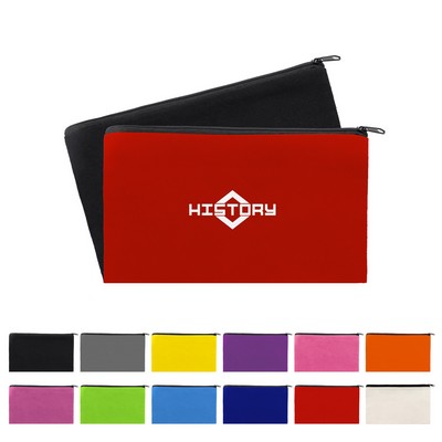 Small Canvas Travel Cosmetic Bag W/ Zipper 8.2"x6"