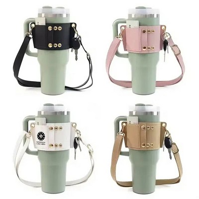 Leather Carrier Strap For Stanley 40 & 30Oz Tumbler