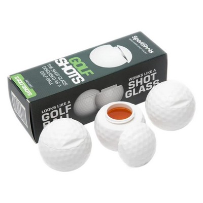 Golf Ball Shaped Shot Glass 2oz Hand-Blown Novelty Whiskey & Spirit Glass 3pcs Set