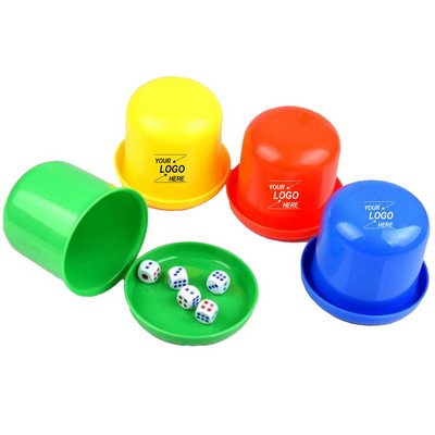 Plastic Dice Cup Set with 5 Dice