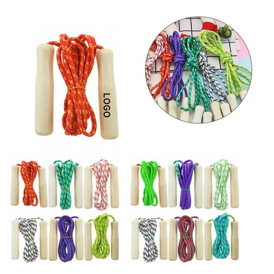 Adjustable Jump Rope with Wooden Rope
