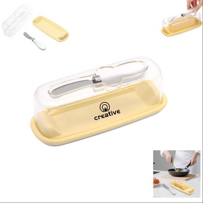 Transparent Butter Box With A Knife