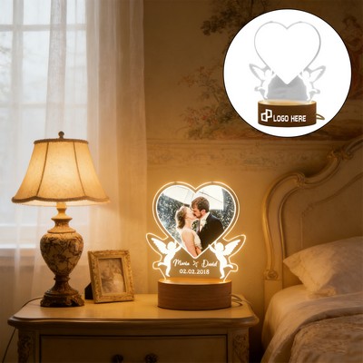 Personalized 3D Heart Night Light - Custom Made