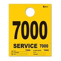 7000-7999 Heavy Brite™ Yellow Premium Service Dispatch Number Tag